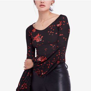 Free People Women's Casual Floral Printed Top Size XS NWT